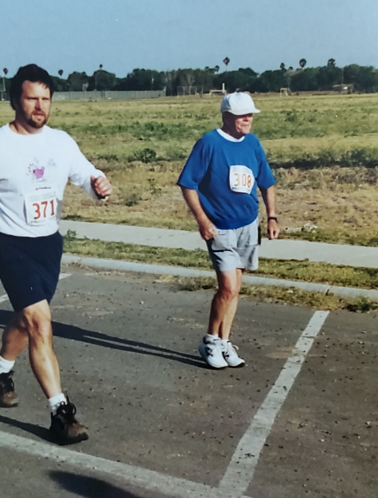 Ed McCaffrey racewalking