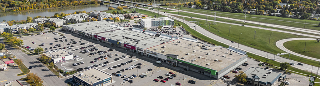 Commercial buildings at Pembina Crossing in Winnipeg, MB Canada, mansged by Green Valley Management Ltd. and LS properties